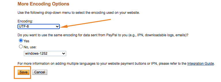 ako nastaviť kódovanie UTF 8 v PayPale