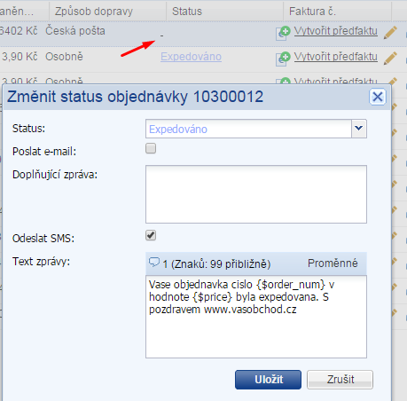 sms brána ve flox 2.0