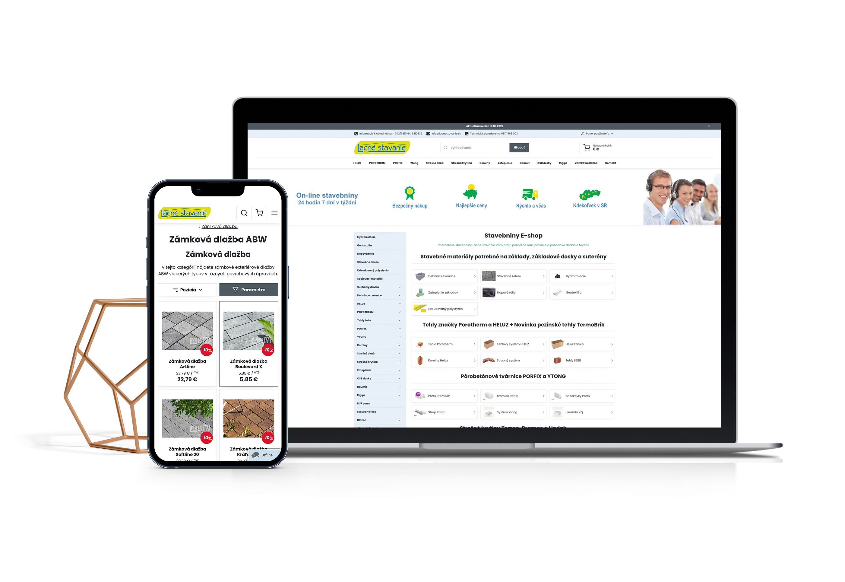 Moderní šablona pro internetový obchod se stavebním materiálem - ukázka Nová e-shop šablona zdarma od ByznysWeb.cz