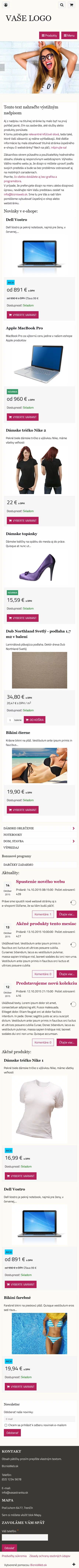 Mobilní šablona - Různé kombinace pro vytvoření vlastní šablony vzhledu pro e-shop nebo web: mobilní šablona Flat