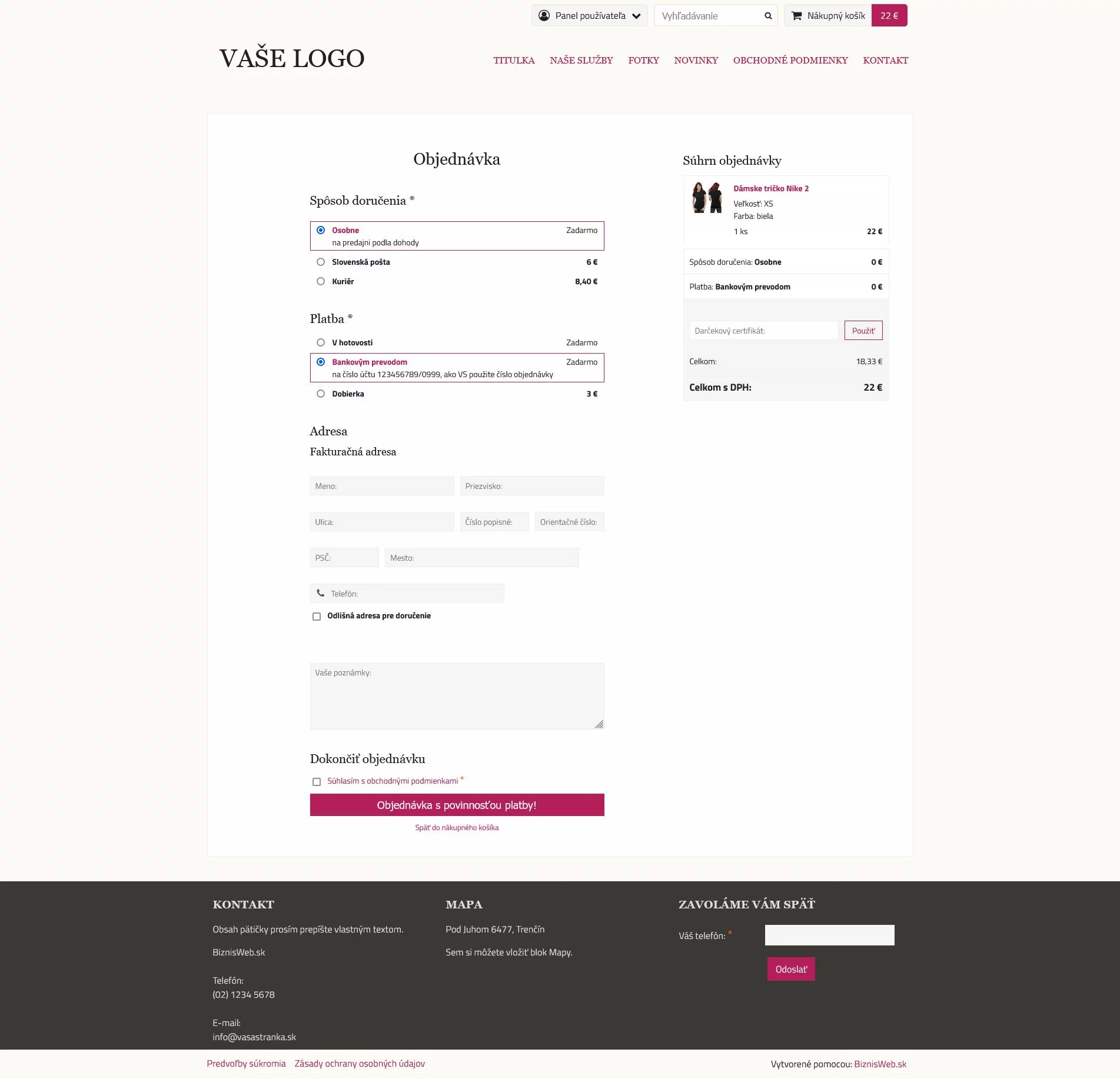 Objednávka - Různé kombinace pro vytvoření vlastní šablony vzhledu pro e-shop nebo web: mobilní šablona Flat
