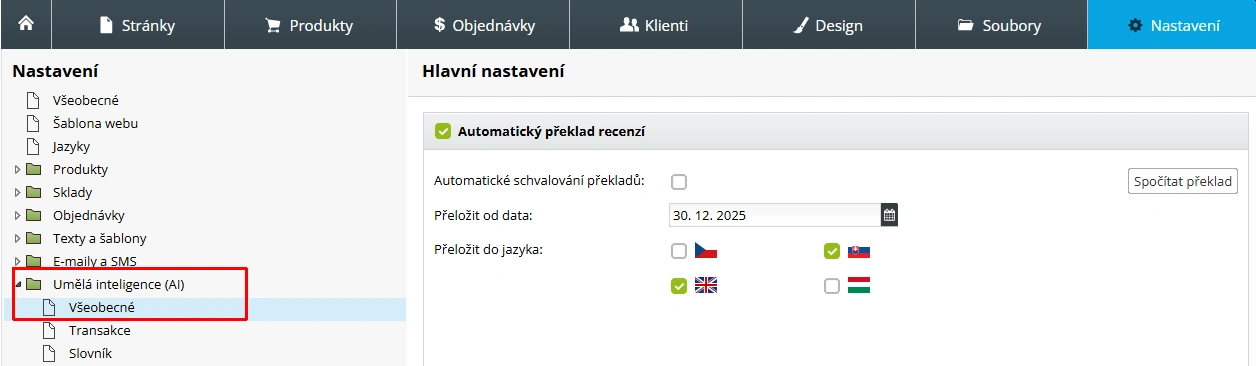 Jak nastavit překlady produktových recenzí do cizích jazyků pomocí umělé inteligence 