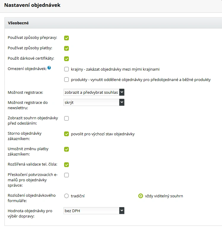 Nastavení objednávek v e-shopu - ByznysWeb.cz