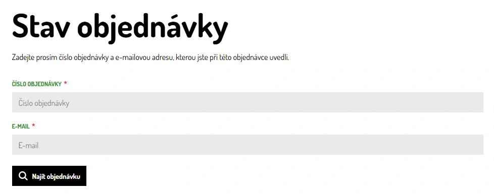 Stav objednávky - web