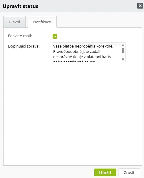 E-mail notifikace při neúspěšné platbě - ByznysWeb.cz