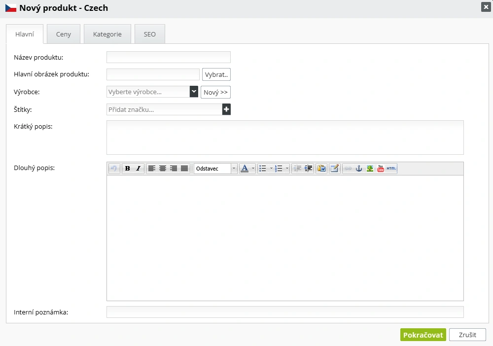 jak vytvořit produkty v e-shopu