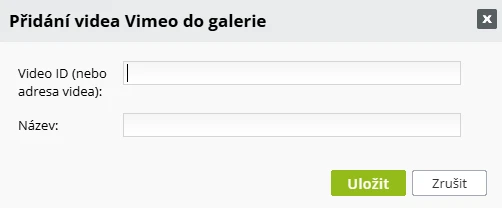 Nastavení Vimeo videa
