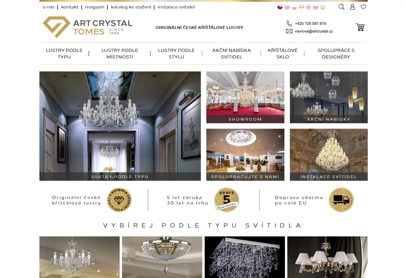 Artcrystal provozuje v ByznysWeb.cz e-shop na prodej originálních lustrů 
