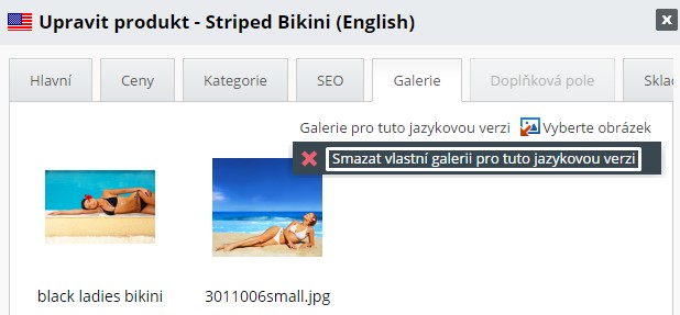 odstranění produktové fotogalerie