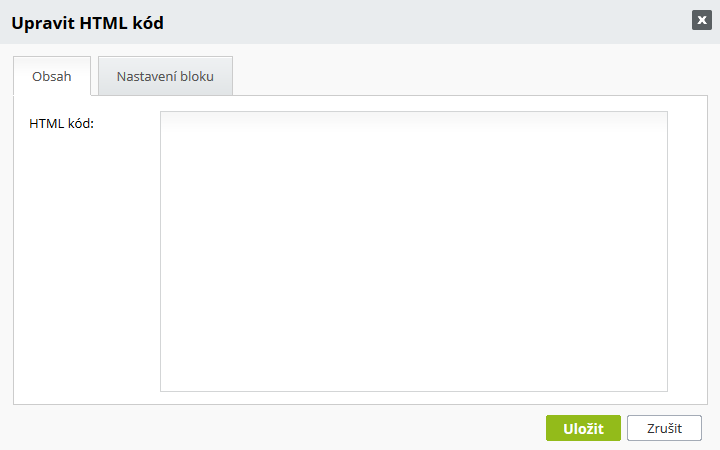 Pridani HTML kodu na stranku Přidejte si HMTL kód na stránku