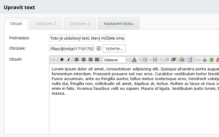 V tetovém editoru vyplnte pri tvorbe webove stranky obsah Při tvorbě webové stránky do textového editoru vkladáme texty a obrázky