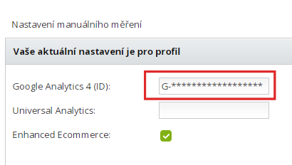 ID měření GA 4 - vkládejte v ByznysWeb.cz v tvaru G-**********