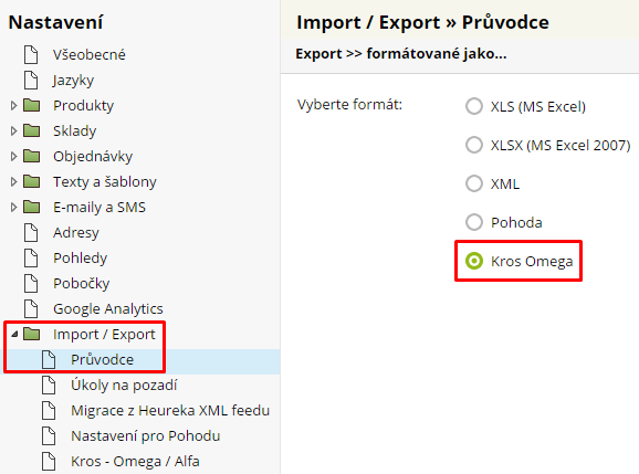 propojení účetního systému Omega s CMS FLOX 3.0