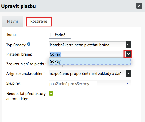 platební brána GoPay