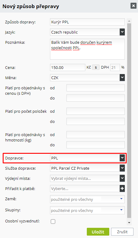 Nové doručení pro PPL