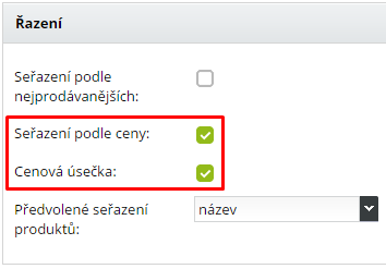 ja zapnout cenovou úsečku