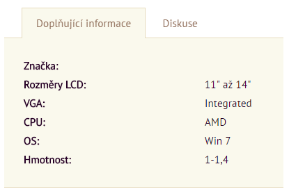 Doplňující informace