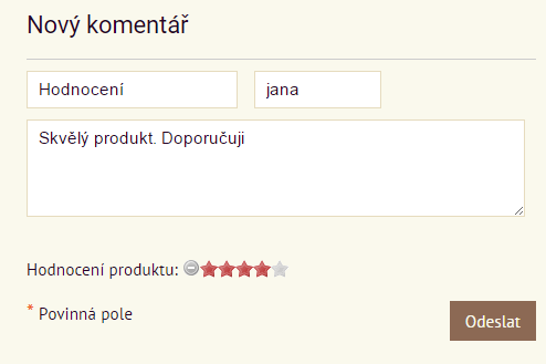 hodnocení s komentářem