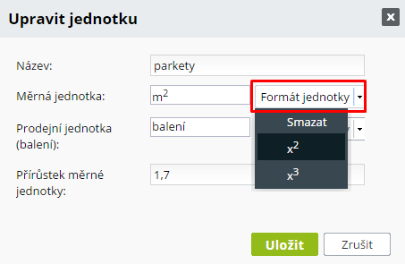 Formát měrné jednotky