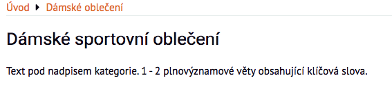 zobrazení úvodního textu kategorie