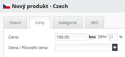 Nastavení ceny produktu v e-shopu