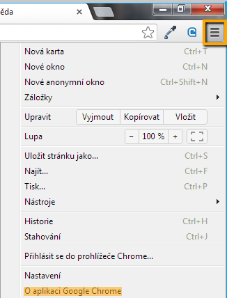 aktualizace Chrome