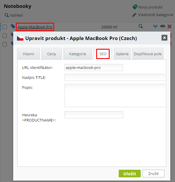 SEO optimalizace pro produkty v e-shopu