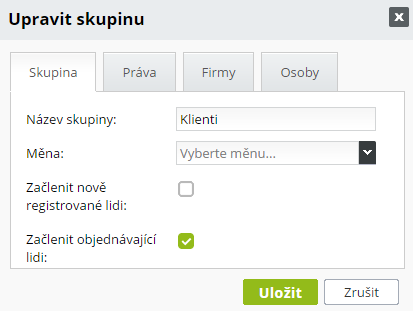 Skupiny uživatelů