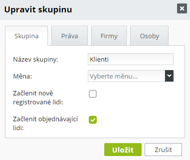 skupiny uživatelů