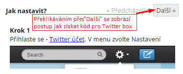 Postup jak získat kód Twitter widgetu