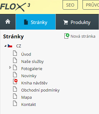 Struktura webu