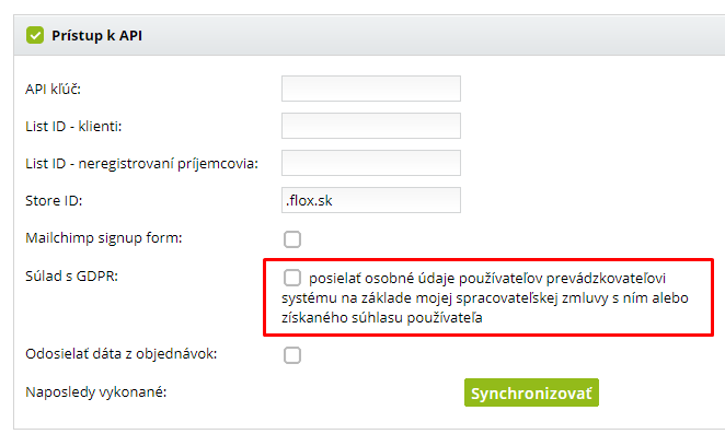 GDPR v systému Flox a služby třetích stran