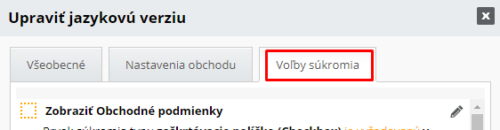 Volby soukromí v jazykové verzi