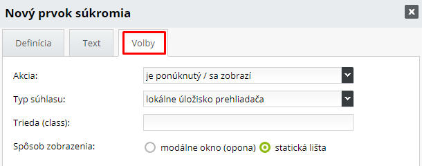 cookies upozornění - upřesnění nastavení