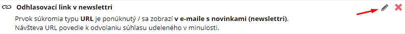 Upravení textu pro odhlášení z odběru novinek emailom