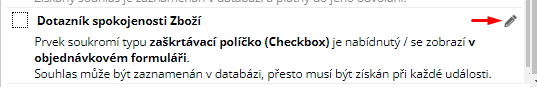 nastavení prvku opt-out pro Zboží