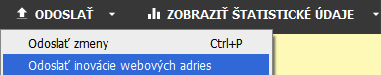 odeslat inovace webových adres