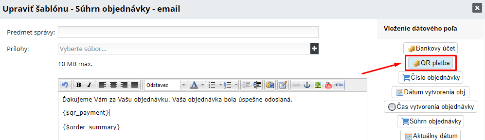 Vložení QR kódu do šablony e-mailu | ByznysWeb