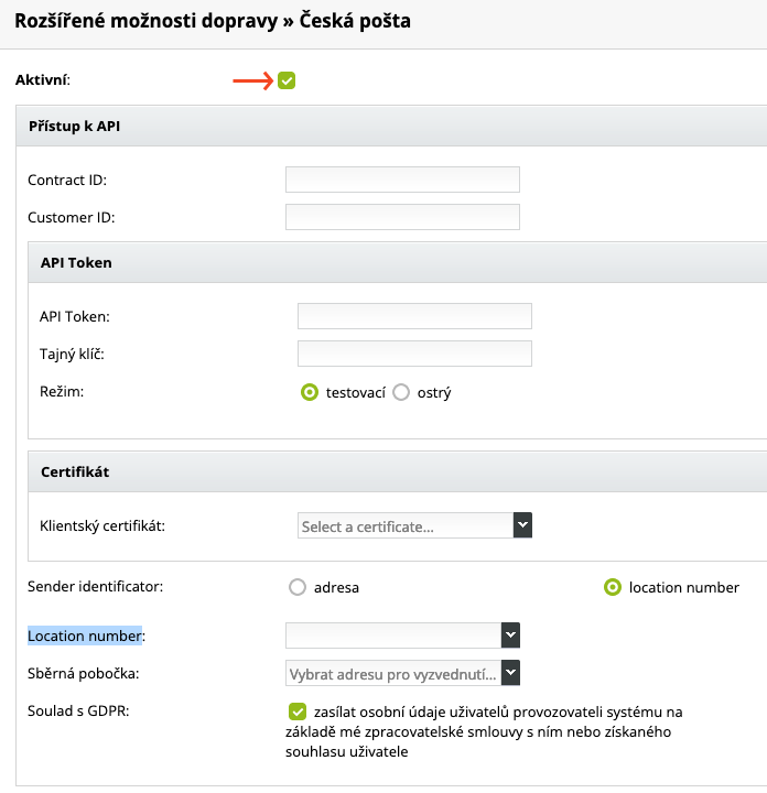 Nastavení přístupu k API České Pošty | ByznysWeb