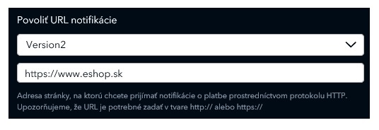 trustpay url notifikácie