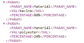 Zobrazení parametru materiál v XML feedu | ByznysWeb.cz