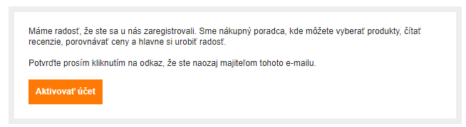 Aktivovat účet na heureka.cz