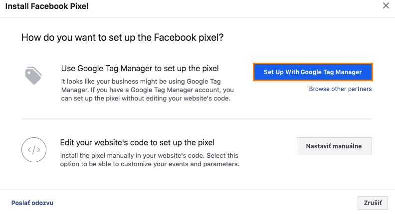 nastavení Facebook Pixelu přes GTM
