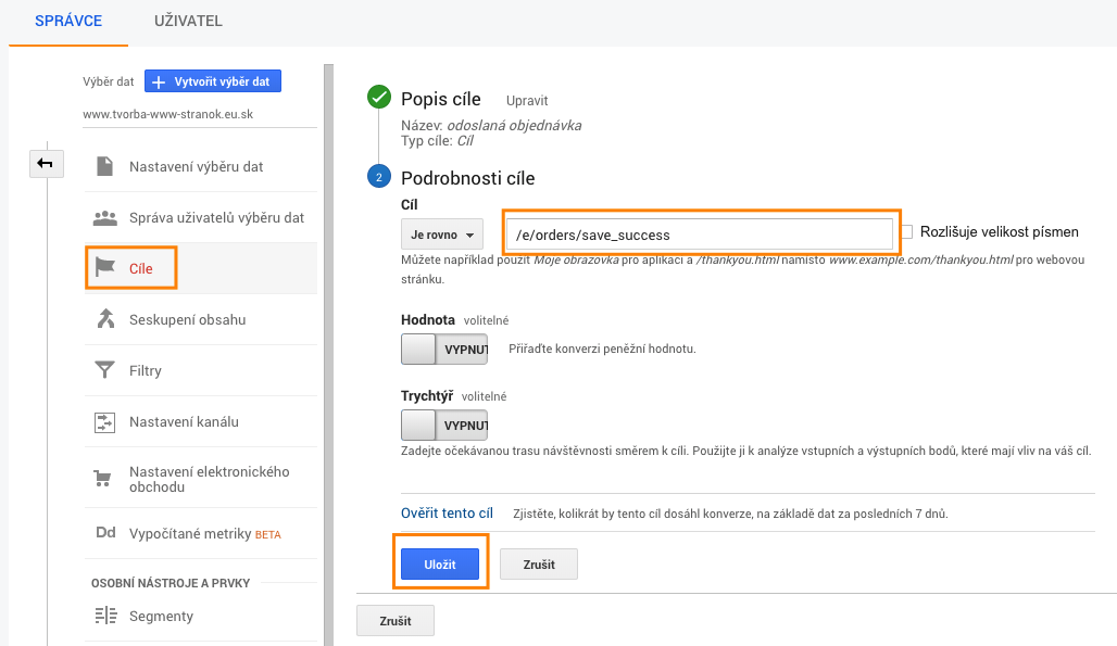 Google Analytics: jak nastavit měření odeslané objednávky