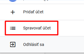 Spravovat účet Google