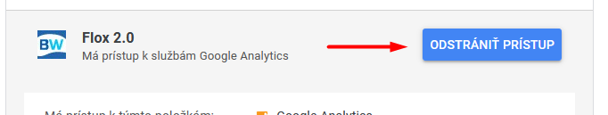 Odstranit přístup v Google Analytics