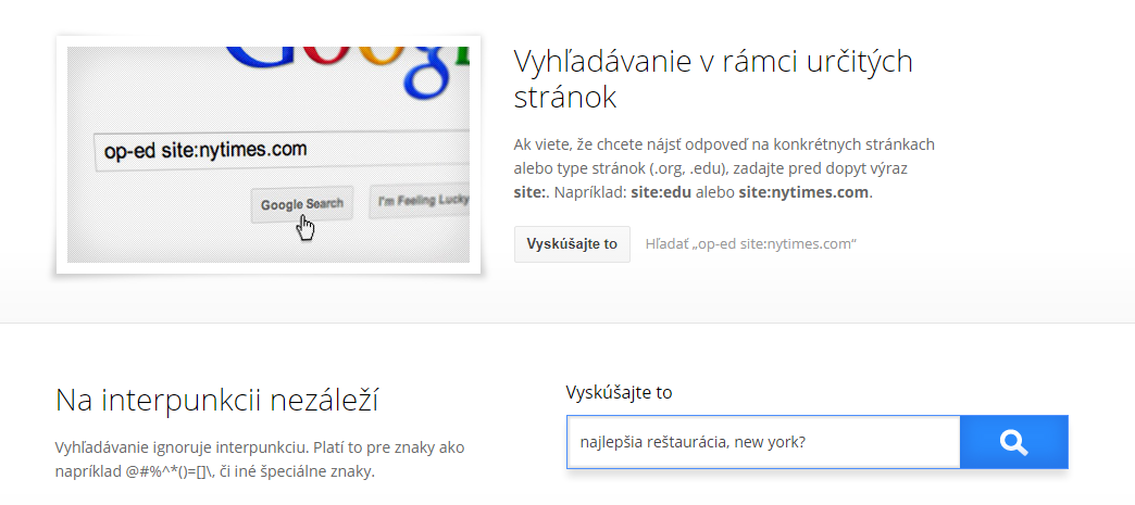 tipy a triky od google