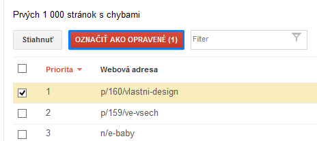 označiť jako opravené