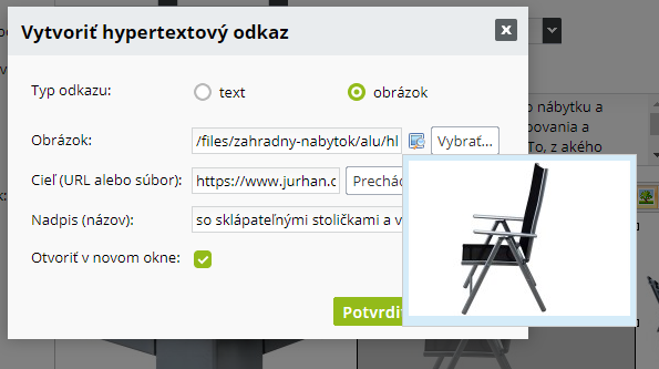 hypertextový odkaz v novinkách