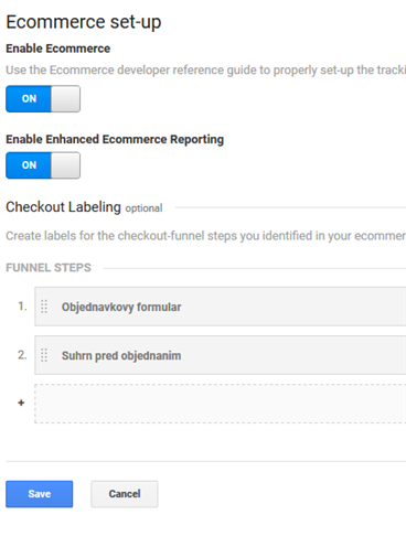 Enhanced Ecommerce nastavení v Google Analytics